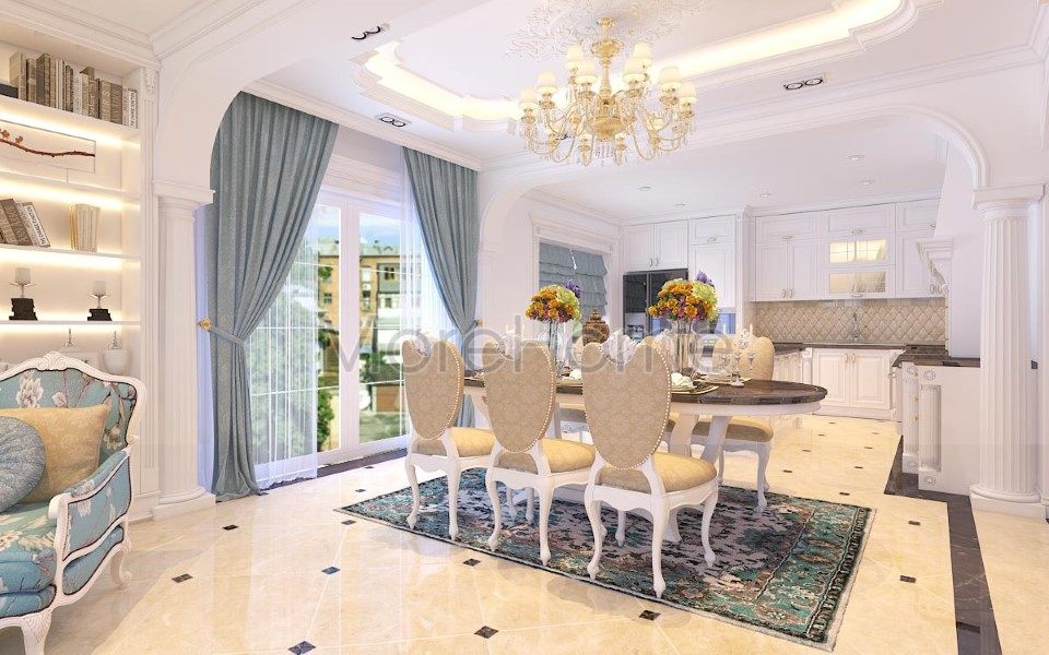 Thiết kế nội thất phòng ăn biệt thự EuroLand